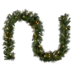 9 ft. Pre-Lit Winchester Pine Garland with Clear Lights