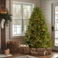 7.5 ft. Pre-Lit Winchester Pine Tree with Multicolor Lights