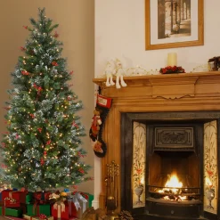 6.5 ft. Pre-Lit Wintry Pine Medium Tree with Clear Lights