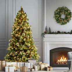 7.5 ft. Pre-Lit Wintry Pine Medium Tree with Clear Lights