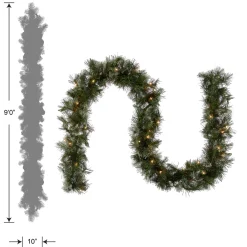 9 ft. Pre-Lit Wispy Willow Garland with Clear Lights