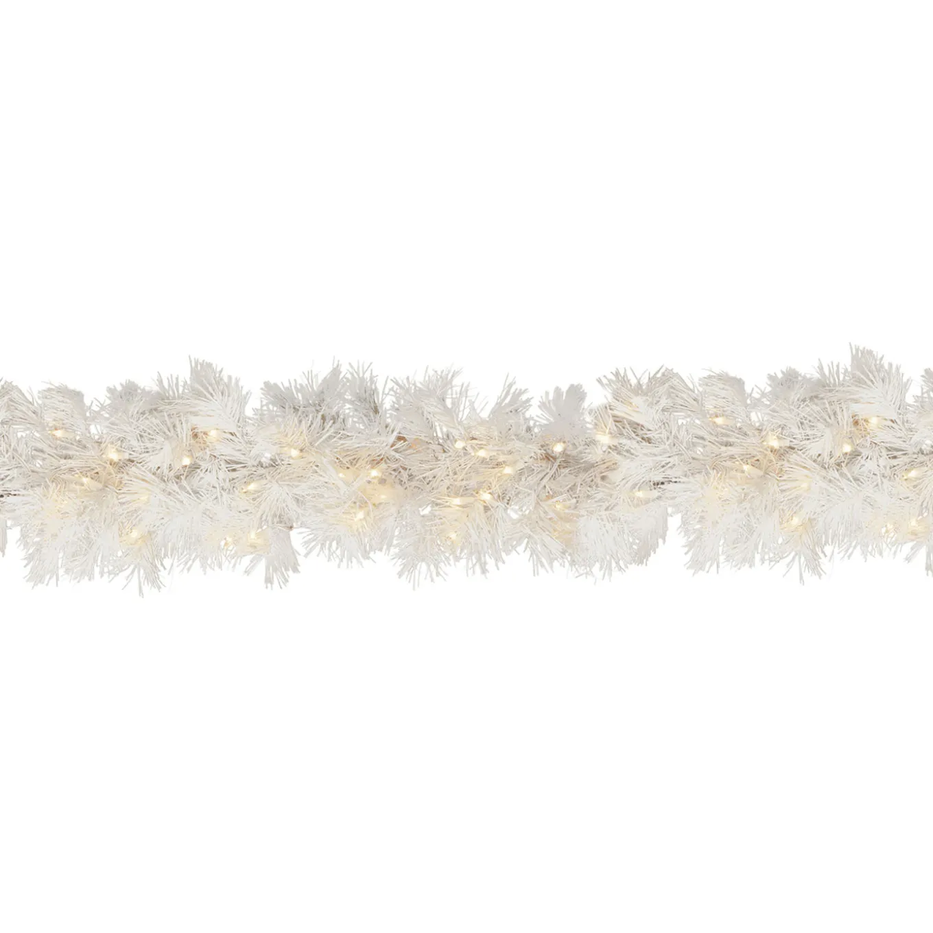 9 ft. Pre-Lit Wispy Willow White Garland with Clear Lights