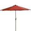 9 ft. Red Umbrella with Solar Power LED Lights