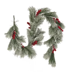 8 ft. Snowy Pine Berry Plastic Garland