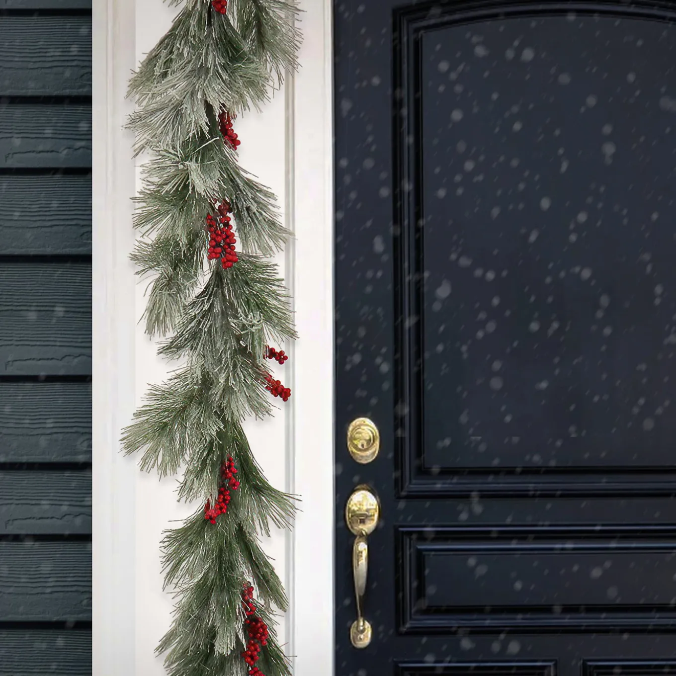 8 ft. Snowy Pine Berry Plastic Garland