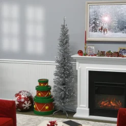 6 ft. Tinsel Collection Silver Tree