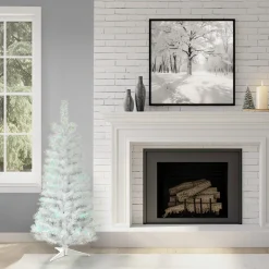 3 ft. Tinsel Collection White Iridescent Tree