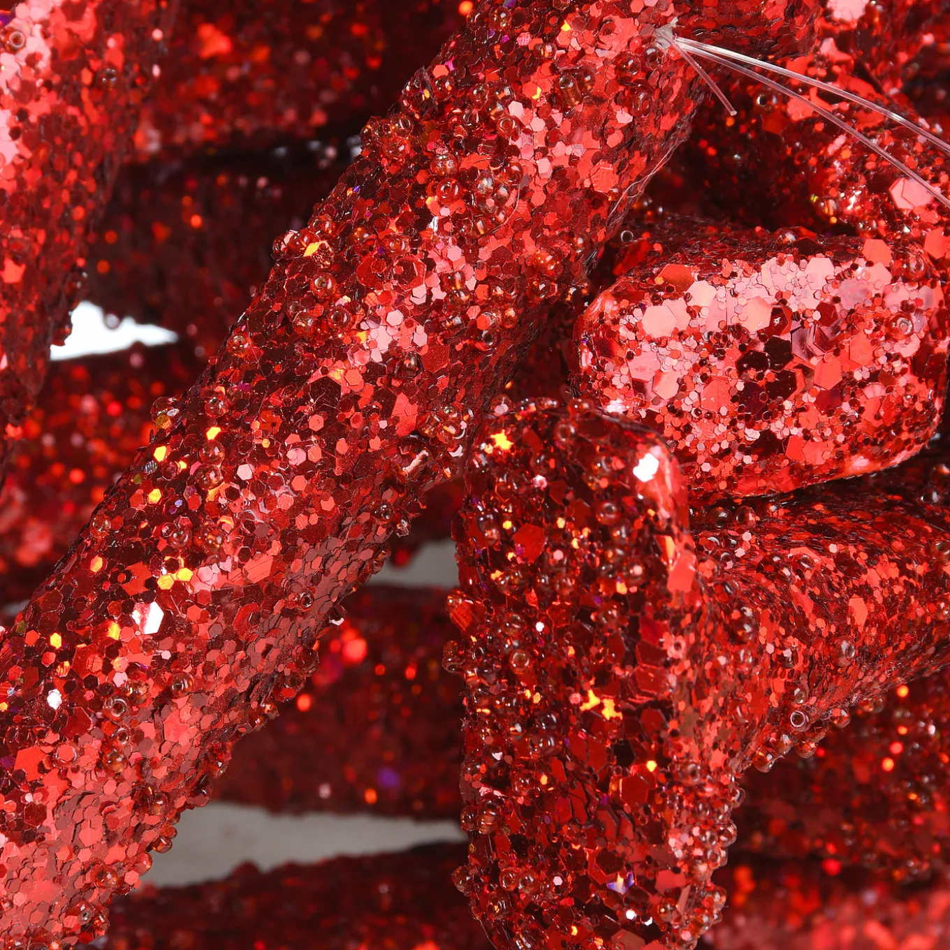 6 ft. Valentine's Banner Decorated with Red Glitter