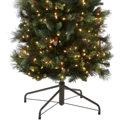 10 ft.Pre-Lit Carolina Pine Slim Tree with Clear Lights