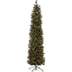 12 ft.Pre-Lit Carolina Pine Slim Tree with Clear Lights