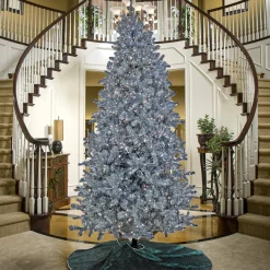 10 ft.Pre-Lit Christmas Matt Silver Tree