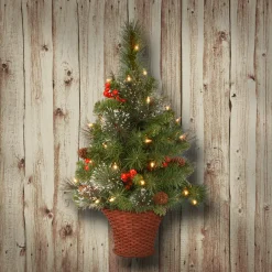 3 ft.Pre-Lit Crestwood Spruce Tree with Warm White LED Lights