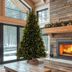 10 ft.Pre-Lit Downswept Douglas Fir Tree with Clear Lights