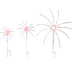 16 in. 24 in. 36 in. Patriotic Light Up Fireworks Lawn Decor with LED Lights