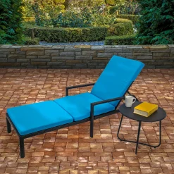 79 in. All Weather PE Wicker Chaise Lounge