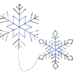 24 in. and 20 in. Ice Crystal Snowflakes with LED Lights