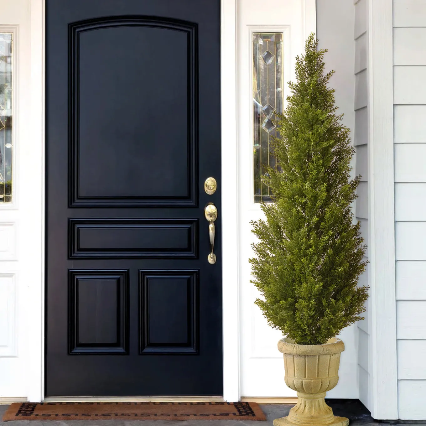 60 in. Arborvitae Topiary Tree in Decorative Urn