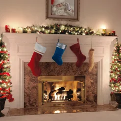 19 in. Arctic Lights Collection Blue Velvet Stocking