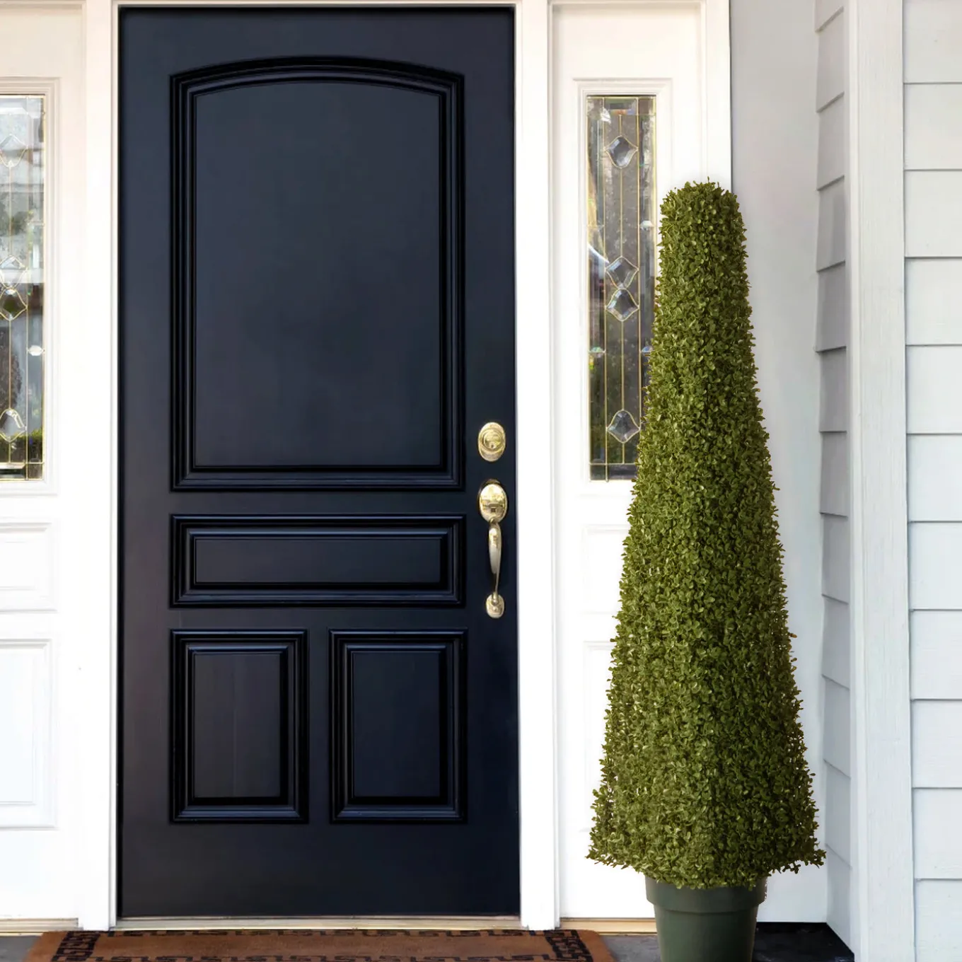 48 in. Artificial Mini Boxwood Square Topiary