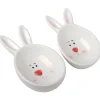 3 in. by 4 in. by 7 in. Easter Bunny Candy Dishes, White, Easter Collection, Set of 2