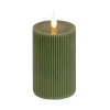 4 in. by 10 in. HGTV Home Collection Flameless Georgetown Pillar Candle, Dk Green