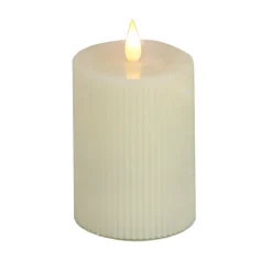 4 in. by 8 in. HGTV Home Collection Flameless Georgetown Pillar Candle, Ivory