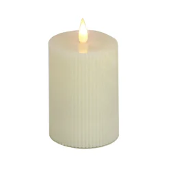 3 in. by 7 in. HGTV Home Collection Flameless Georgetown Pillar Candle, Ivory