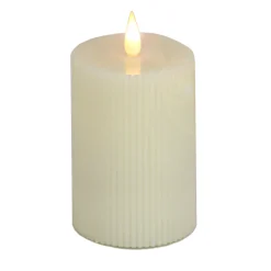 4 in. by 10 in. HGTV Home Collection Flameless Georgetown Pillar Candle, Ivory