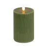 5 in. by 11 in. HGTV Home Collection Flameless Georgetown Pillar Candle, Dk Green