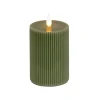 4 in. by 8 in. HGTV Home Collection Flameless Georgetown Pillar Candle, Dk Green