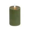 3 in. by 9 in. HGTV Home Collection Flameless Georgetown Pillar Candle, Dk Green