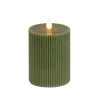 5 in. by 7 in. HGTV Home Collection Flameless Georgetown Pillar Candle, Dk Green