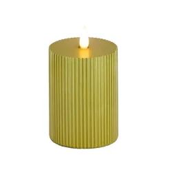 3 in. by 5 in. HGTV Home Collection Flameless Georgetown Pillar Candle, Gold