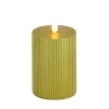 3 in. by 7 in. HGTV Home Collection Flameless Georgetown Pillar Candle, Gold