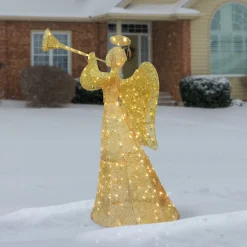 60 in. Champagne Angel Decoration with LED Lights