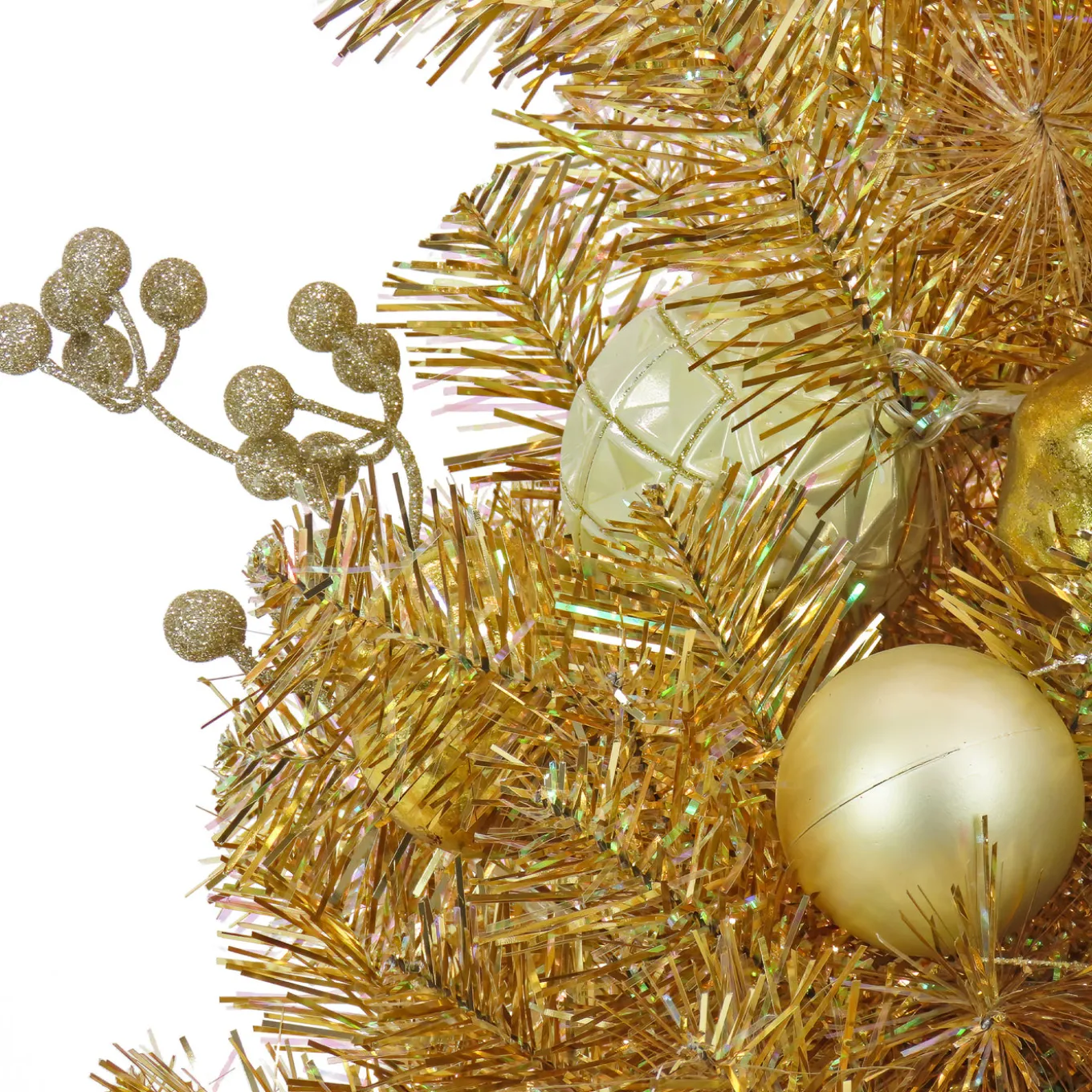 36 in. Christmas Be Merry Decorated Gold Tree with Warm White LED Lights