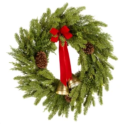 28 in. Christmas Bells Pine Wreath