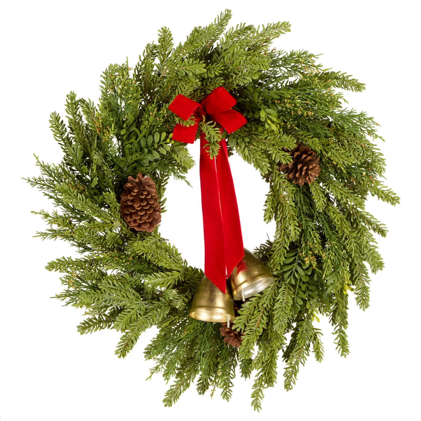 28 in. Christmas Bells Pine Wreath
