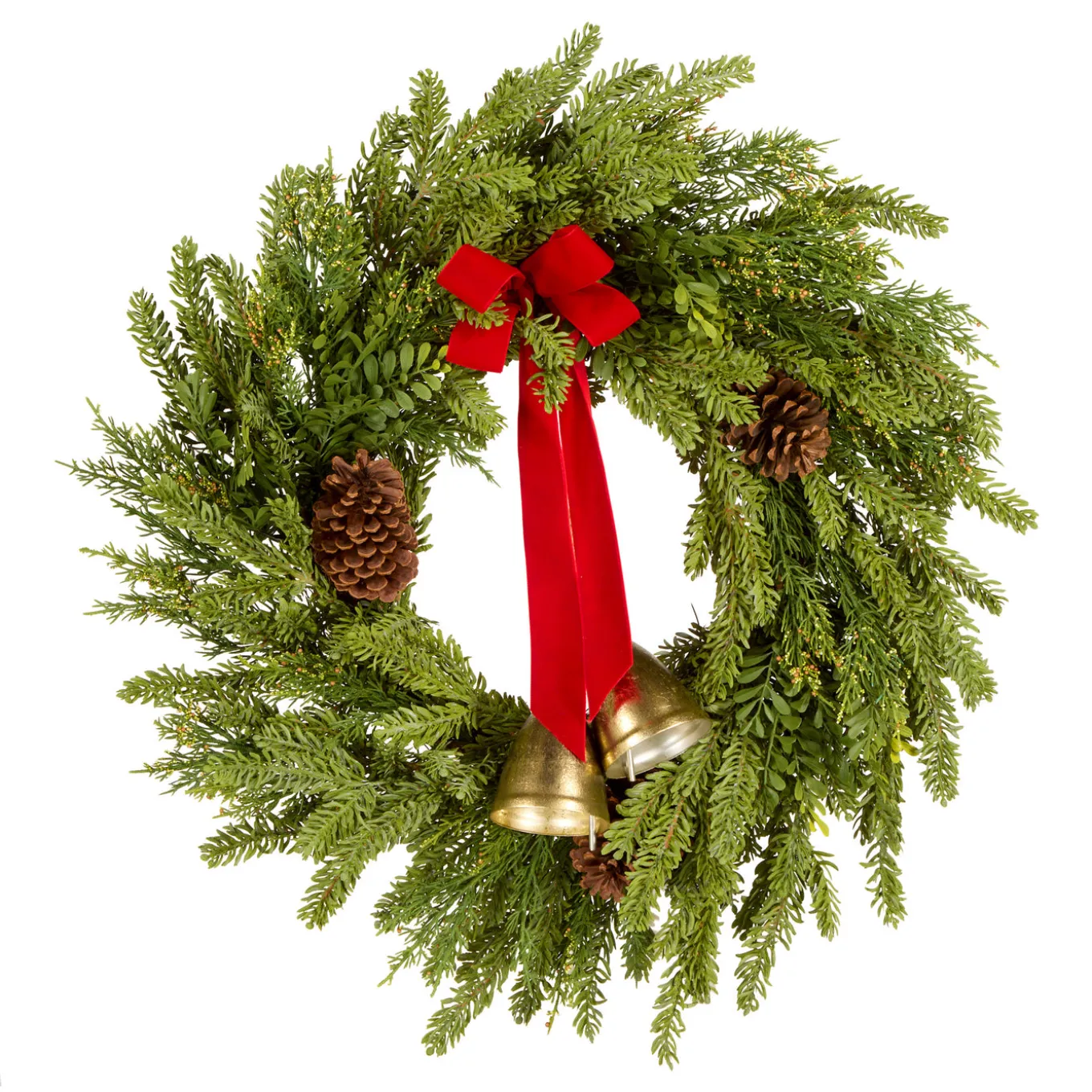 28 in. Christmas Bells Pine Wreath