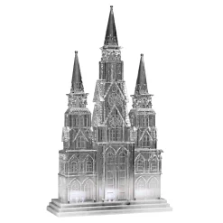 17 in. Christmas Cathedral Decoration with White LED Lights