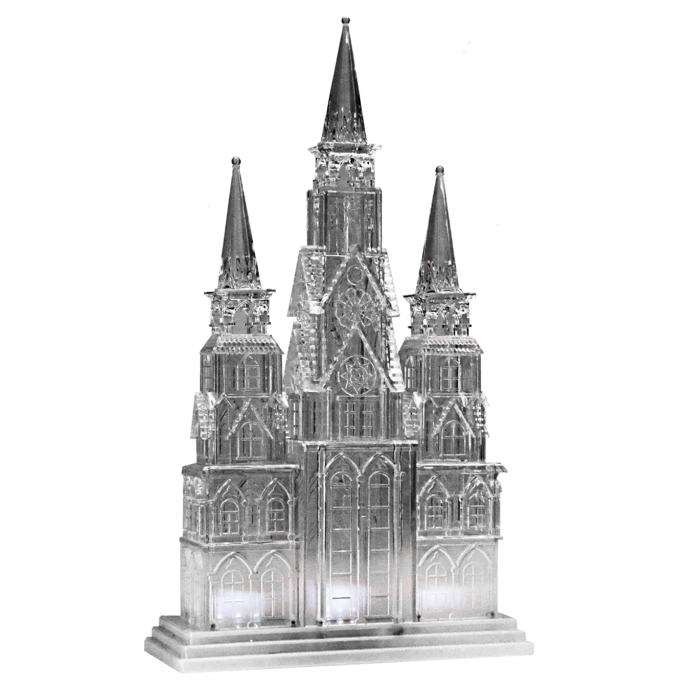 17 in. Christmas Cathedral Decoration with White LED Lights