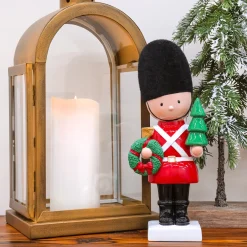 11 in. Christmas Soldier with Wreath and Tree
