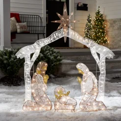 55 in. Crystal Splendor Prelit Nativity Set