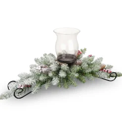 30 in. Dunhill Fir Centerpiece and Candle Holder