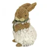 10 in. Easter Bunny Table Decoration Decorated with White Flower Blooms Basket