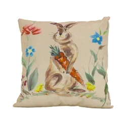 16 in. Easter Bunny with Carrots Decorative Pillow