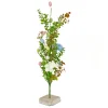 24 in. Easter Decorative Tree Decorated with Pastel Eggs and Flower Blooms, and Wooden Block Base