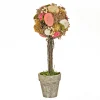 14 in. Easter Single Ball Topiary Potted Plant Decorated with Pastel Eggs
