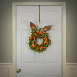 16 in. Easter Wreath Decorated with Carrots and Leafy Greens