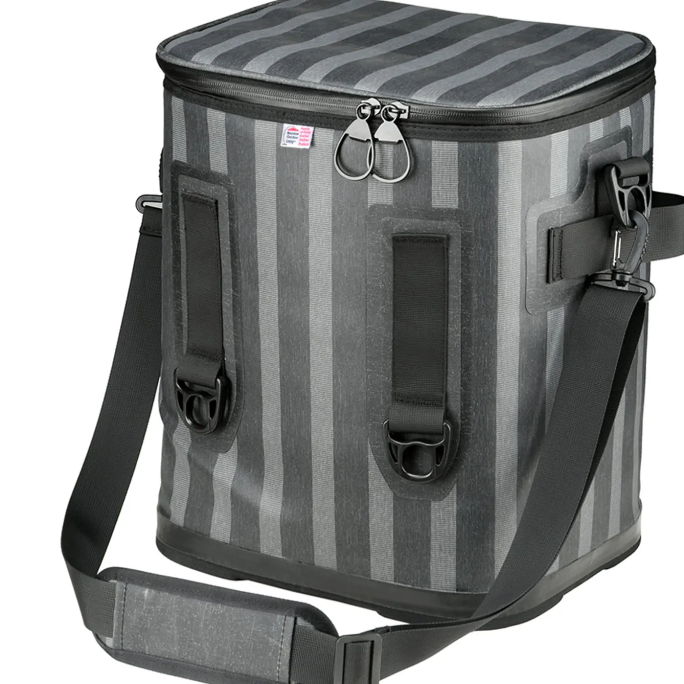 15 in. Easy Tote Soft Cooler Gray Striped